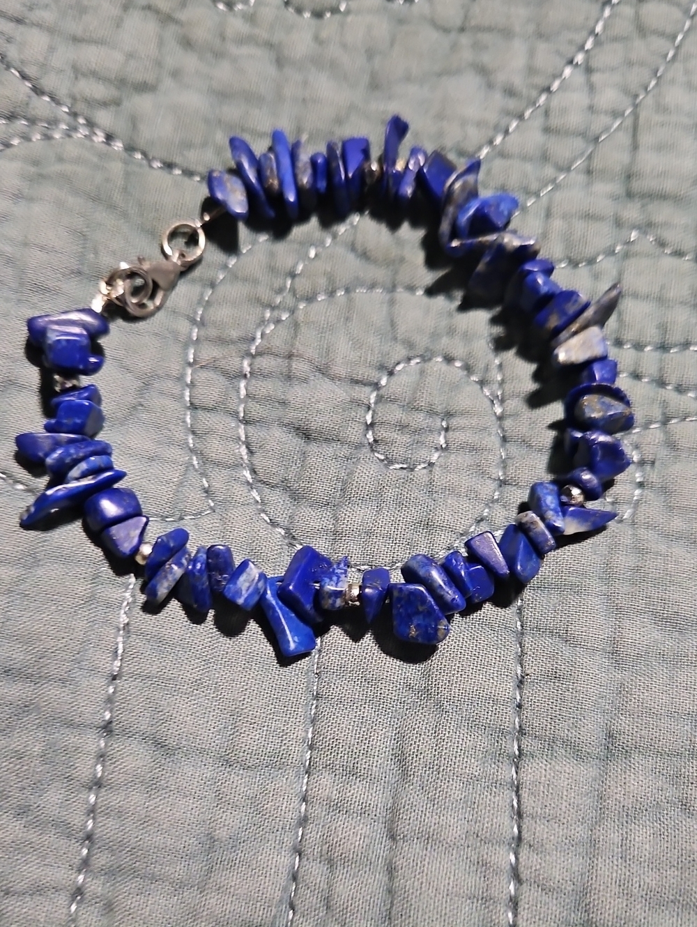 🌴Lapis Chip Bead Bracelet - Deep Blue Natural Stone